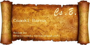 Csanki Barna névjegykártya